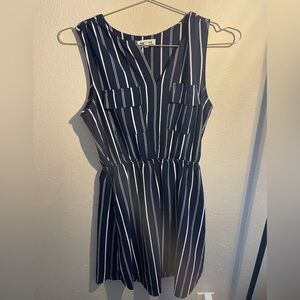 Women’s Manteau Blue and White One piece romper short outfit- Medium